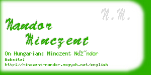 nandor minczent business card